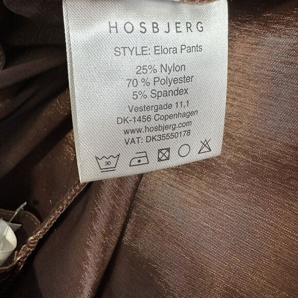 Hosbjerg x Free People Elora Metallic Walnut High Waist Split Hem Pants Size L - Picture 10 of 16